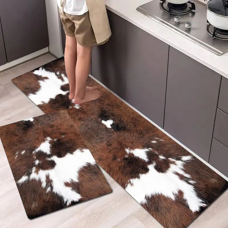 VIKAMA 1/2Pcs Western Cow Prin - Cowhide Rug Faux ulasan dan harga