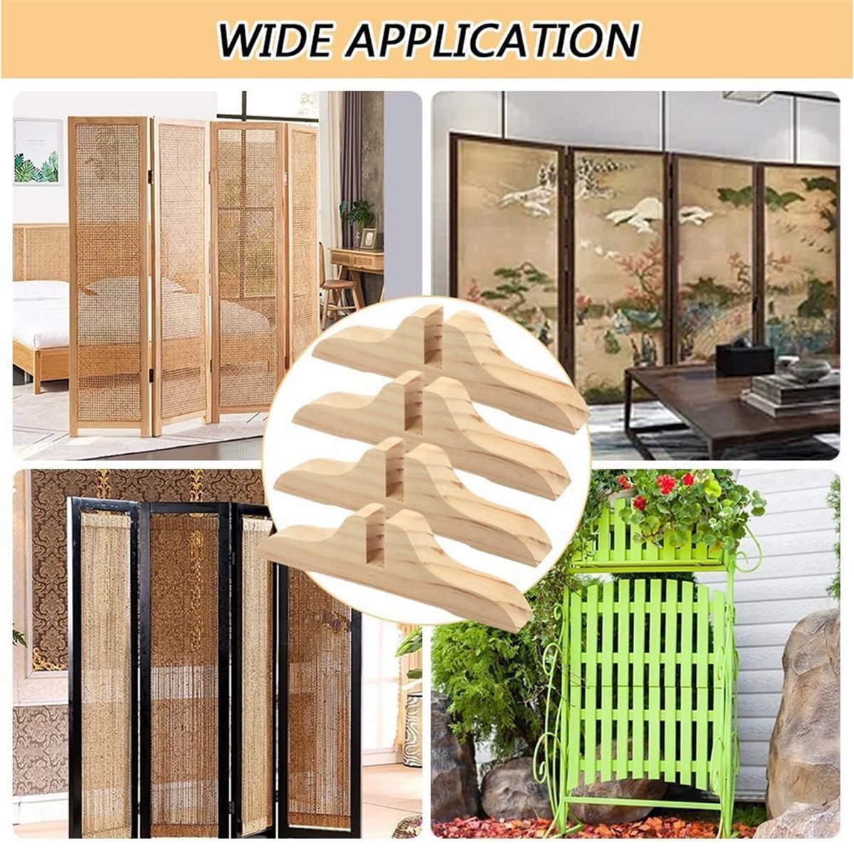 PHONE&GEAR 4pcs Wooden Room Di - Room Divider Screen ulasan dan harga