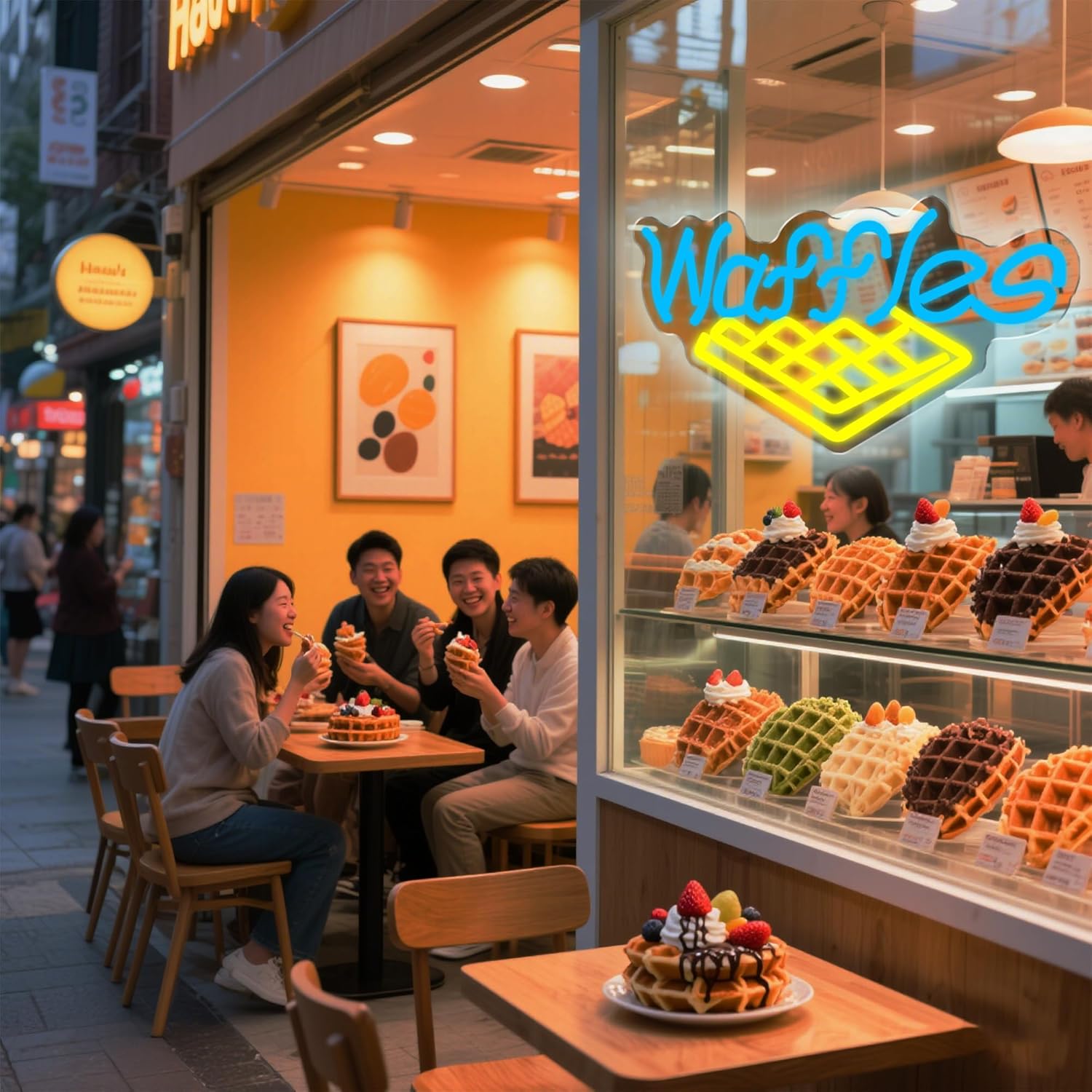 Waffle Neon Sign USB Powered D - Home Decor Nearby ulasan dan harga