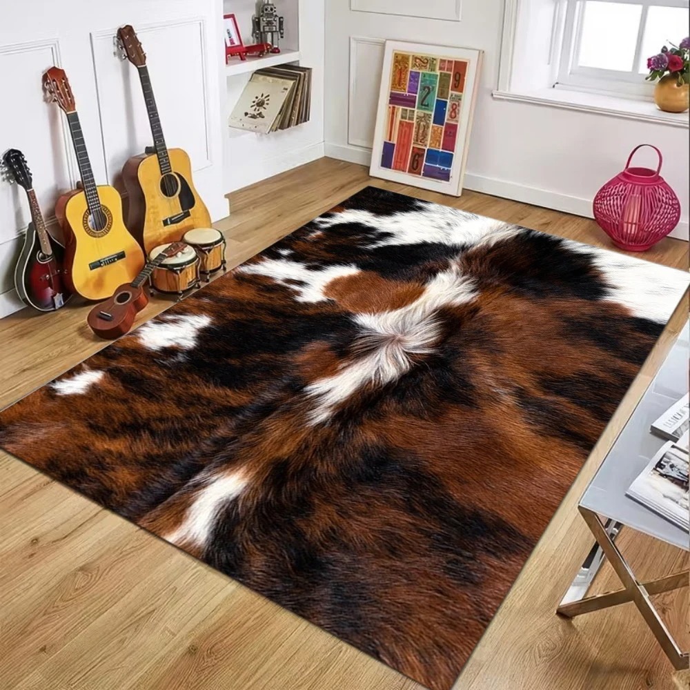 Faux Cowhide Pattern Area Rug  - Cowhide Rug Faux ulasan dan harga