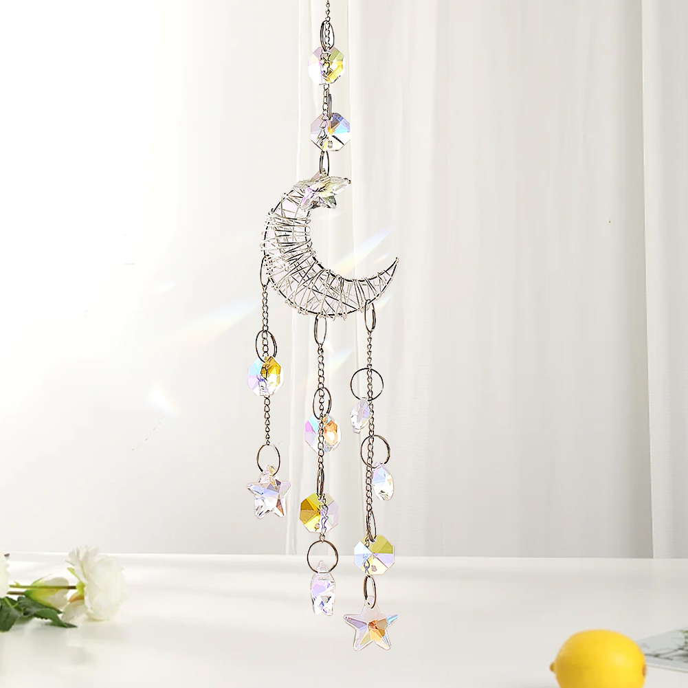 Moon Hanging Crystals Suncatch - Crystal Sun Catcher ulasan dan harga