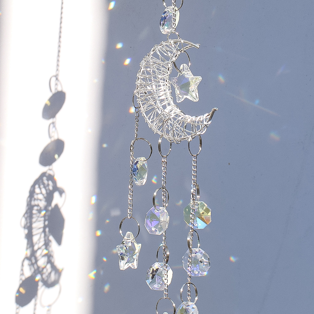 Moon Hanging Crystals Suncatch - Crystal Sun Catcher ulasan dan harga