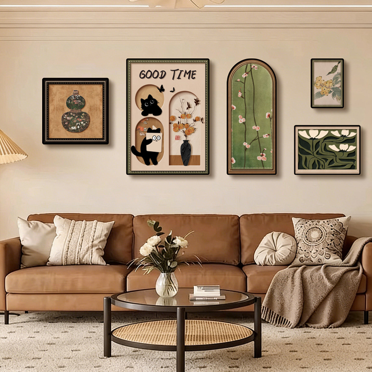 French antique style living ro - Abstract Oil Painting ulasan dan harga